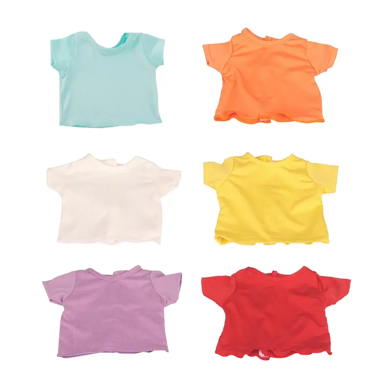 Solid Color Short Sleeve T-shirt for 18 Inch Doll, 1 Count Short Sleeve T-shirt, Fashionable Doll Accessories for Girls, Doll Accessories for Kids, Doll Clothes for Girls 2