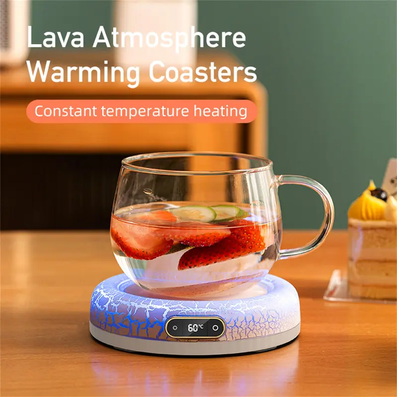 Coffee Mug Warmer, Coffee Cup Warmer with 7 Colors & 4 Temp Settings, Drink Warmer for Coffee, Milk, Tea, Hot Chocolate, Candle Warmer 7