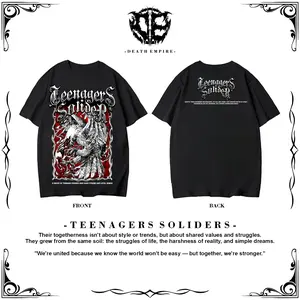 Baju Kaos Netral Terbaru Tenagers Soliders Model Casual Distro Kalcer Metal Sablon Dtf Full Punggung 24s Hitam Putih Biru Merah Cabai DEATH EMPIRE AC5