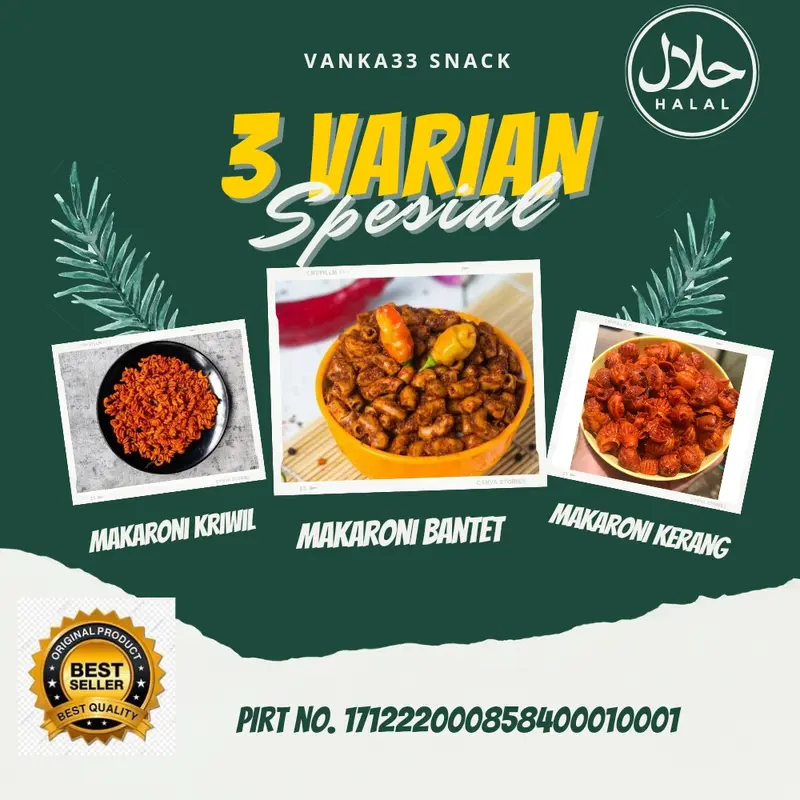 MAKARONI BANTET KILOAN KHAS TASIKMALAYA 250 GRAM Pedas Food Snacks Macaroni Kerang Kering 3