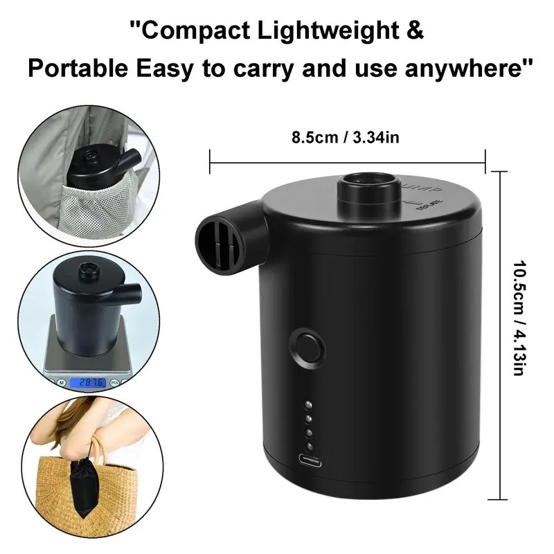 Portable Air Pump, 1 Set USB Rechargeable Air Pump with Accessories, Quick Inflate Deflate for Air Mattress & Pool Toys &  Floats & Swimming Ring 5