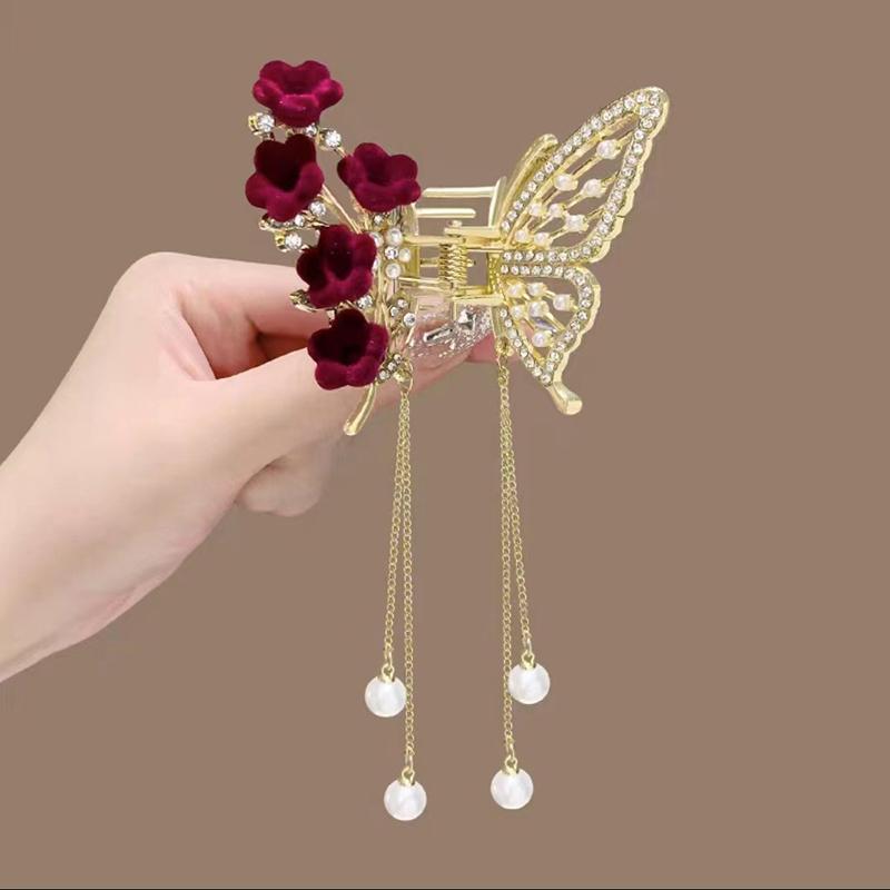 Kẹp Tóc Càng Cua Viền Bướm, Thiết Kế Tinh Tế Phong Cách Hàn Quốc, Thích Hợp Cho Tóc Đuôi Ngựa Và Tóc Bện, Kẹp Tóc, Cho Bé Gái, Với cài tóc Kim Loại Cua, Tuyệt Vời Làm Quà Tặng 6