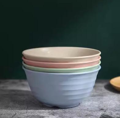 4 cái/bộ rơm lúa mì bát tròn hộ gia đình bát salad Bát thân thiện với môi không thể phá vỡ trẻ em rơm lúa mì bát đặt bát nhỏ 2
