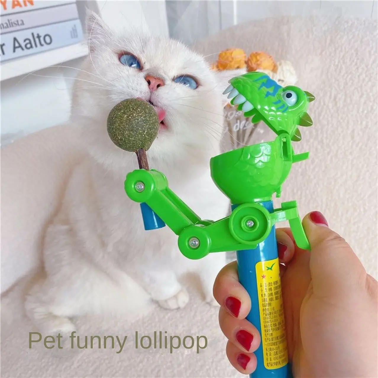 Gậy Mèo Kẹo Mút Khủng Long Thú Cưng, Đồ Chơi Mèo Robot, Gậy Bạc Hà Cho Chó Mèo Sáng Tạo, Tự Điều Khiển