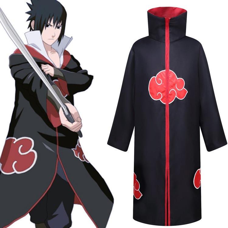 Áo khoác Akatsuki - Cosplay Uchiha Itachi trong Naruto kèm băng đeo trán nhẫn và vòng cổ hóa trang cho trẻ em, người lớn 3