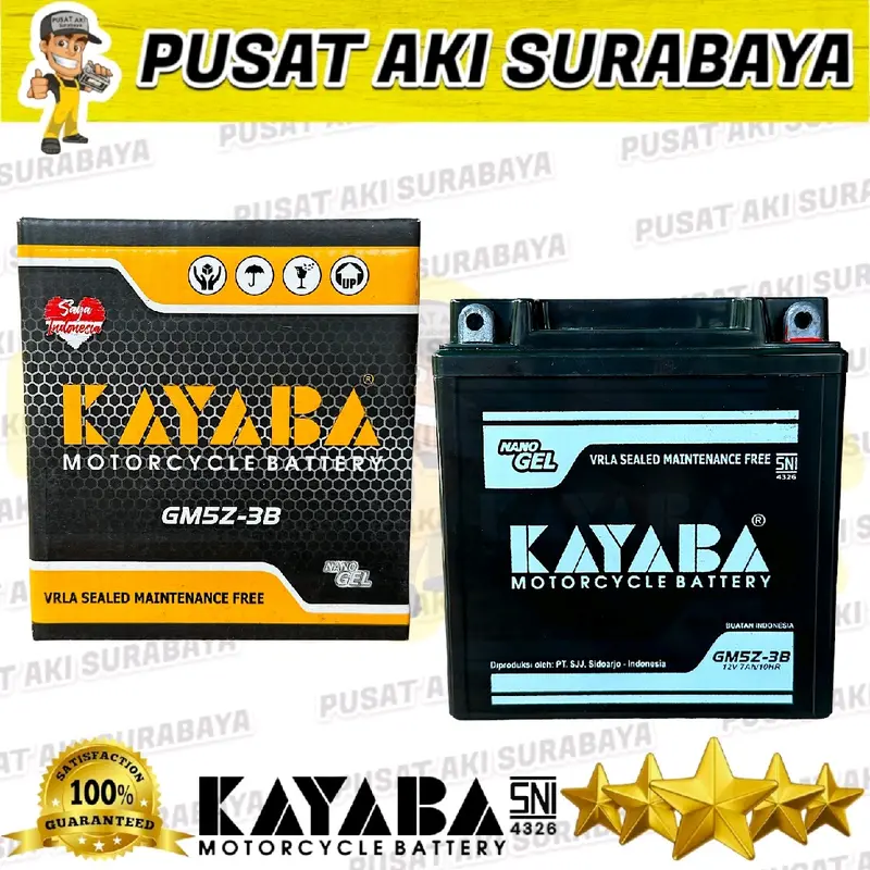 PUSAT AKI KERING KAYABA GT6A GM5Z 12 VOLT 7 AMPER UNTUK MOTOR VEGA ZR TITAN KAZE FIT X MTX5AL YB5LB YT7C GT6A 2
