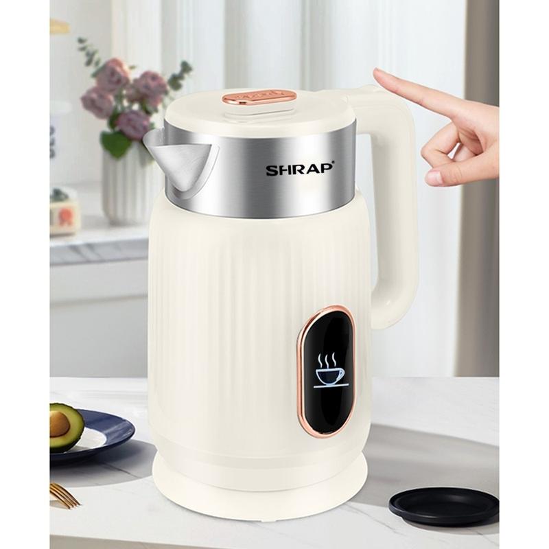 Ấm Siêu Tốc Mẫu Mới SHRAP SH-86 Dung Tích 3.2L Có 2 Lớp Cách Nhiệt, Công Suất 1500W Thân Chống Bỏng, Tự Động Ngắt