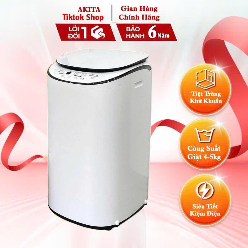 Máy giặt mini Akita Japan xuất sứ Nhật Bản, tự động giặt vắt sấy khử khuẩn, kính thủy lực cao cấp - Bảo Hành 6 Năm