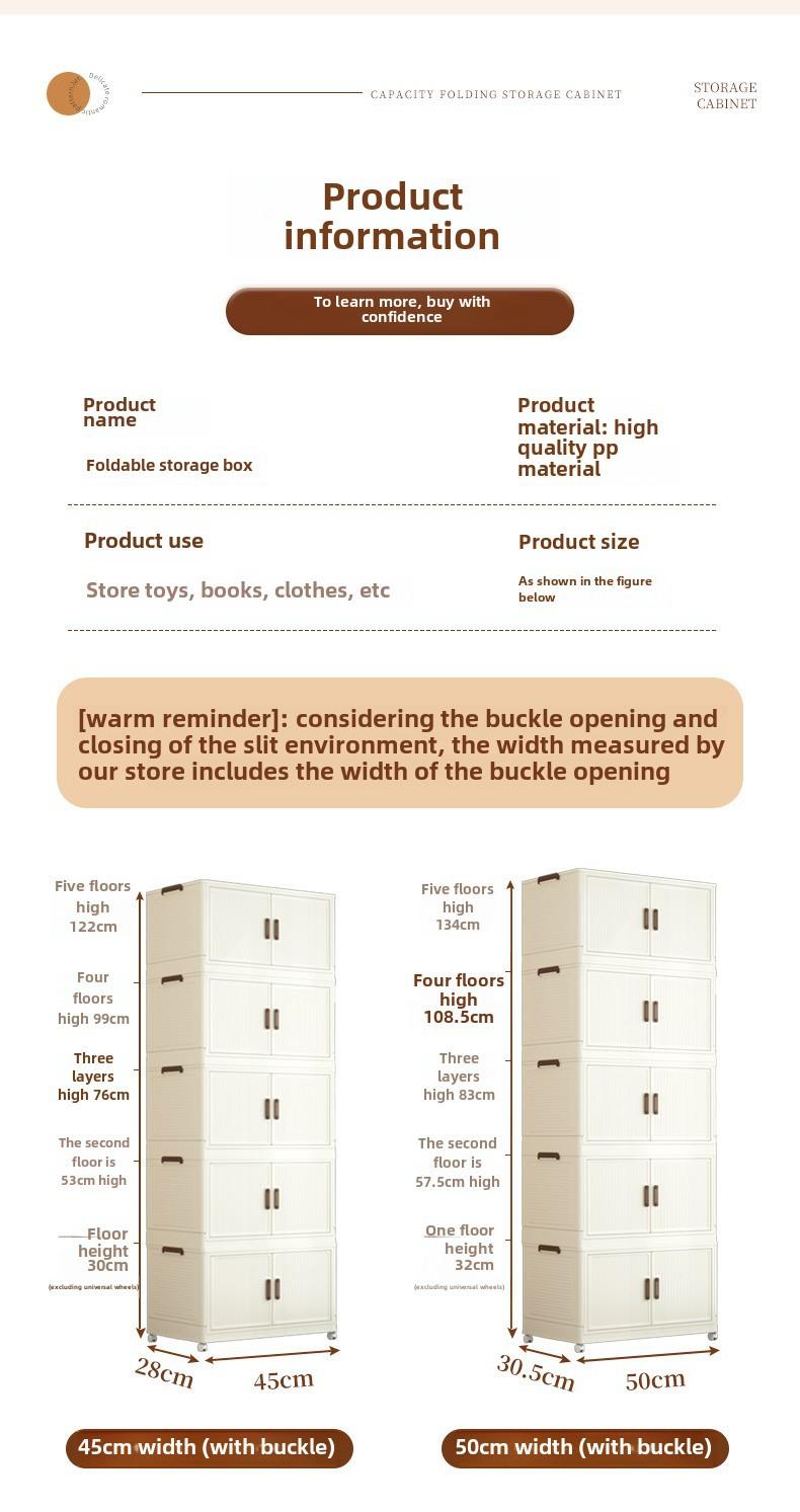Product Introduction of Storage Cabinet Foldable Wholesale Children's Clothes Storage Cabinet Double Door Home Organizer Cabinet Household Bedroom Wardrobe Easy to Use, Convenient and Easy to Use box  leather 17