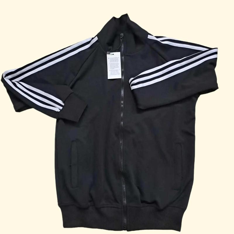  Áo Khoác ba Sọc Nam Nữ đen tay đen chất vải Thun Poly 2 Da dày dặn size từ 40 tới 85kg Cổ Cao Menswear Jacket áo  3 sọc aokhoac nam 