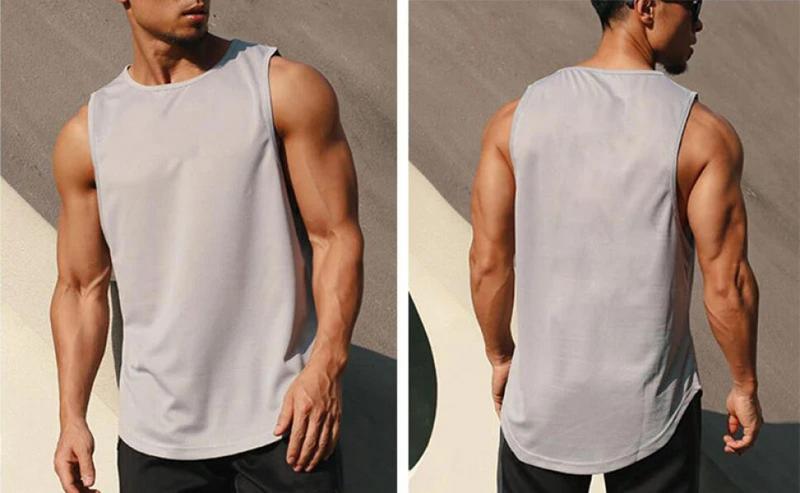 Product Introduction of Summer Gym Tank Top Men Mesh Clothing Quick Dry Bodybuilding Sleeveless T Shirt Fitness Singlets Basketball Sports Muscle Vest 5