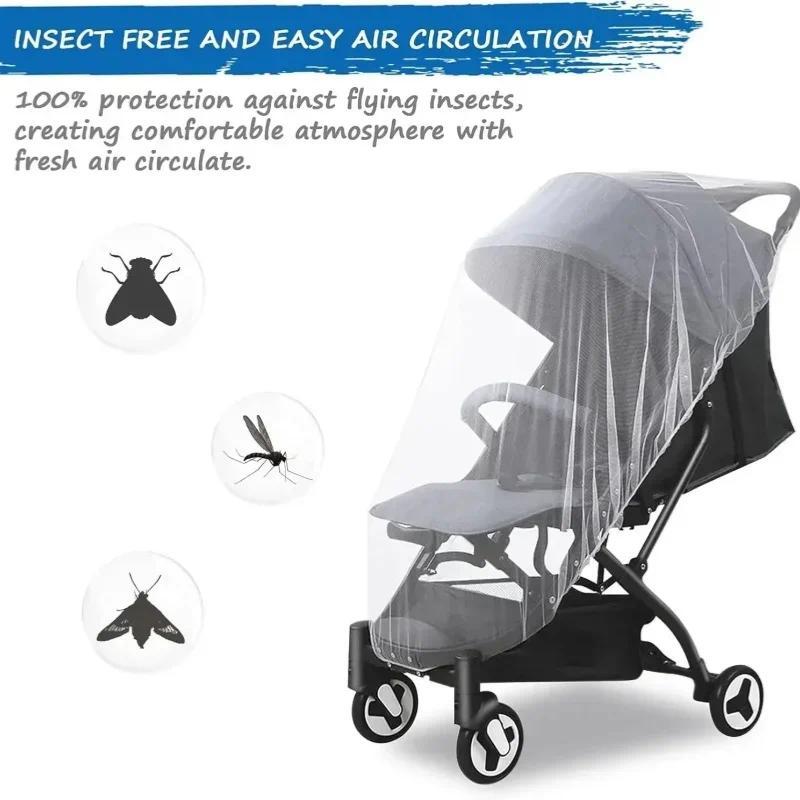 8PCS Mosquito Nets for Fully Covered Strollers Durable Mosquito Nets for Baby Cradles Mosquito Nets for Portable Mini Cribs 1