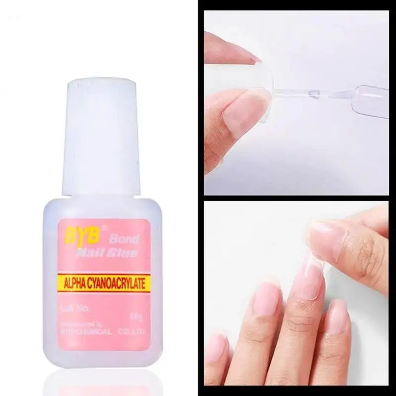 Trend fashion 10g Nail Glue with Applicator Brush for Fake Nails Clear Strong Glue Manicure Fast Drying Adhesive False Tips Tool