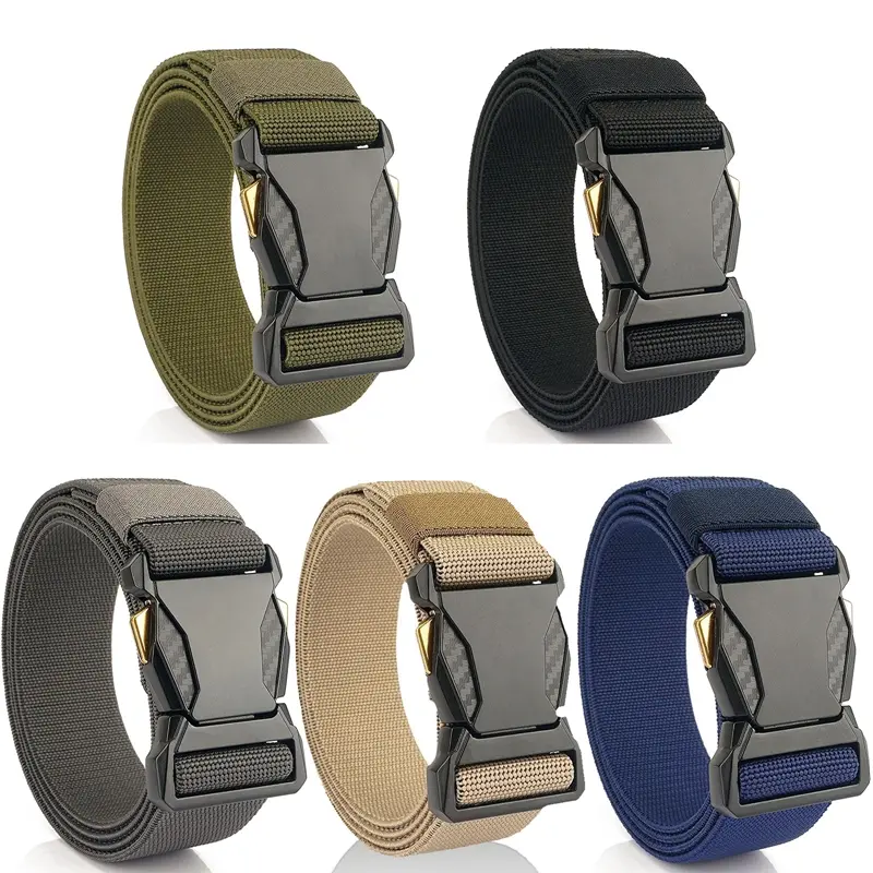 Men's Belt Belts with Quick-Release ABS Buckle Outdoor Multi Function Belt Nylon Belts Sports Jeans Elastic Belt Neutral Belts