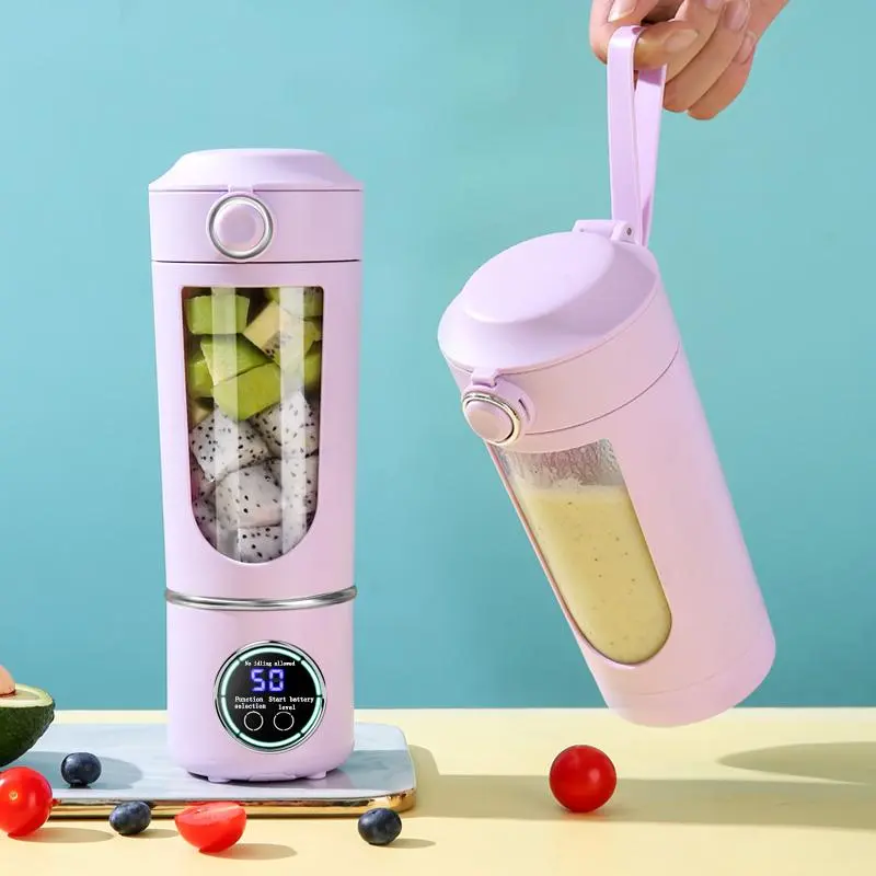 USB Rechargeable Portable Blender & Juicer, 1 Count Easy To Clean Fruit & Vegetable Juicer, Stainless Steel 12 Blade System & Protective Plate Juicer, Water Bottles 6