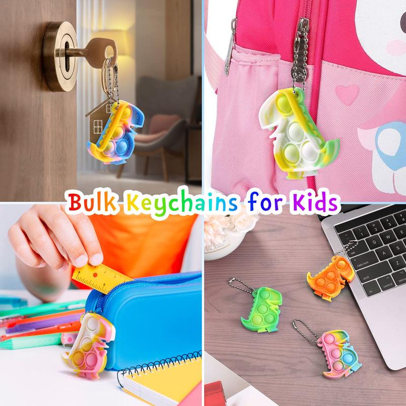 Random Color Mini Keychain, 20pcs/set Colorful Keychain Toy, Stress Relief Toy for Kids & Adults, Party Gift for Boys & Girls 3