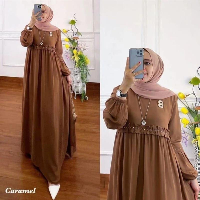 Gamis dress Kondangan Wanita Muslim Mariska Maxi dress terbaru murah dan fashionable Karet Remaja 1