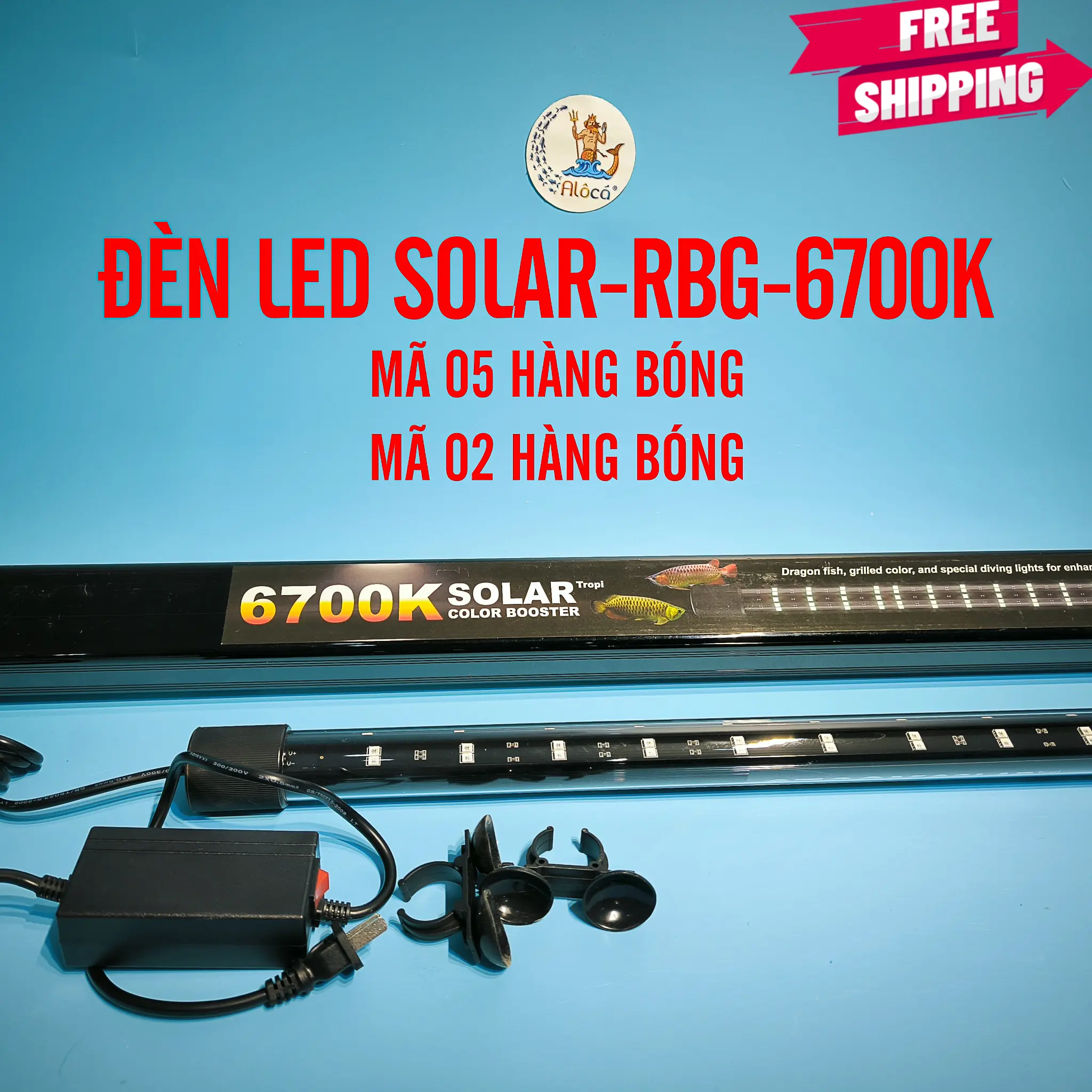 [ĐÈN LED SOLAR] CÓ 02 MÃ: MÃ 5 HÀNG BÓNG và MÃ 2 HÀNG BÓNG, LED SOLAR ÁNH SÁNG 6700K-RGB DÀNH CHO HỒ CÁ CẢNH TANING HUYẾT LONG, QUÁ BỐI, CÁ RỒNG, CHÉM SƯ TỬ, PHI TẦN, CÁ LÓC VÀ CÁ HỒ CỘNG ĐỒNG đèn  cho  giả  lập  ánh  sáng  mặt  trời   ngâm nước