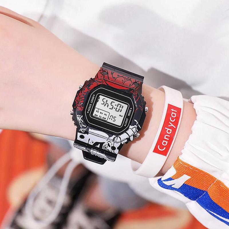 Product Introduction of Jam Tangan Sukan Lelaki, One Piece, Jam Tangan Elektronik Berkilau, Jam Fesyen Digital Lelaki, Hadiah Hebat, F0K5 33