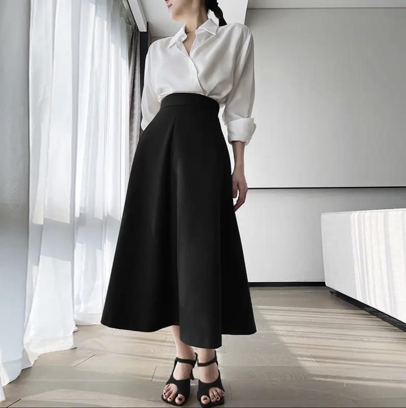 Chân váy xòe bồng 2 phiên bản 75cm - 85cm (Có túi, khóa kéo sau) Nữ Đen