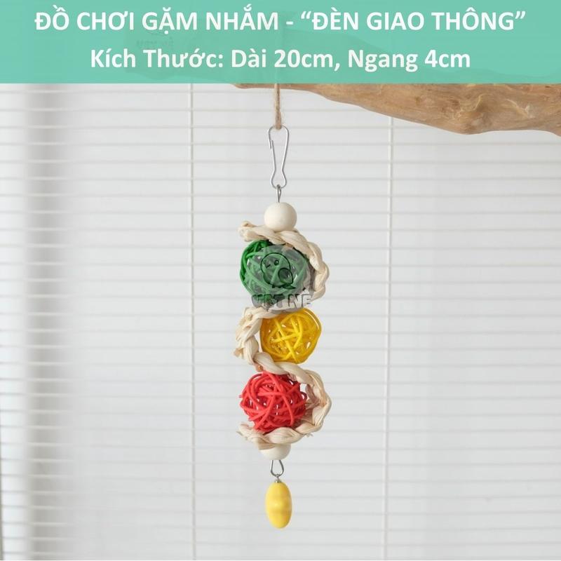 Đồ chơi treo lồng nhiều màu cho vẹt nhỏ và trung - ĐÈN GIAO THÔNG | Giúp vẹt gặm nhắm xả stress | Made by Vẹt Nè