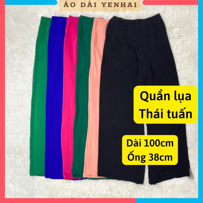 Quần lụa mặc kèm với áo dài truyền thống chất lụa thái tuấn dày mềm mịn co giãn Nữ 0