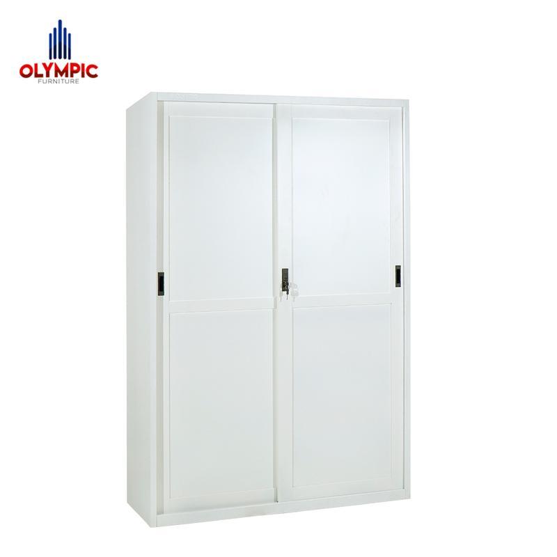 Olymsteel OSWS WIMBLEDON / Lemari Sliding Pakaian Besi / Steel Wardrobe / Lemari Penyimpanan / Putih Modern Minimalis 1
