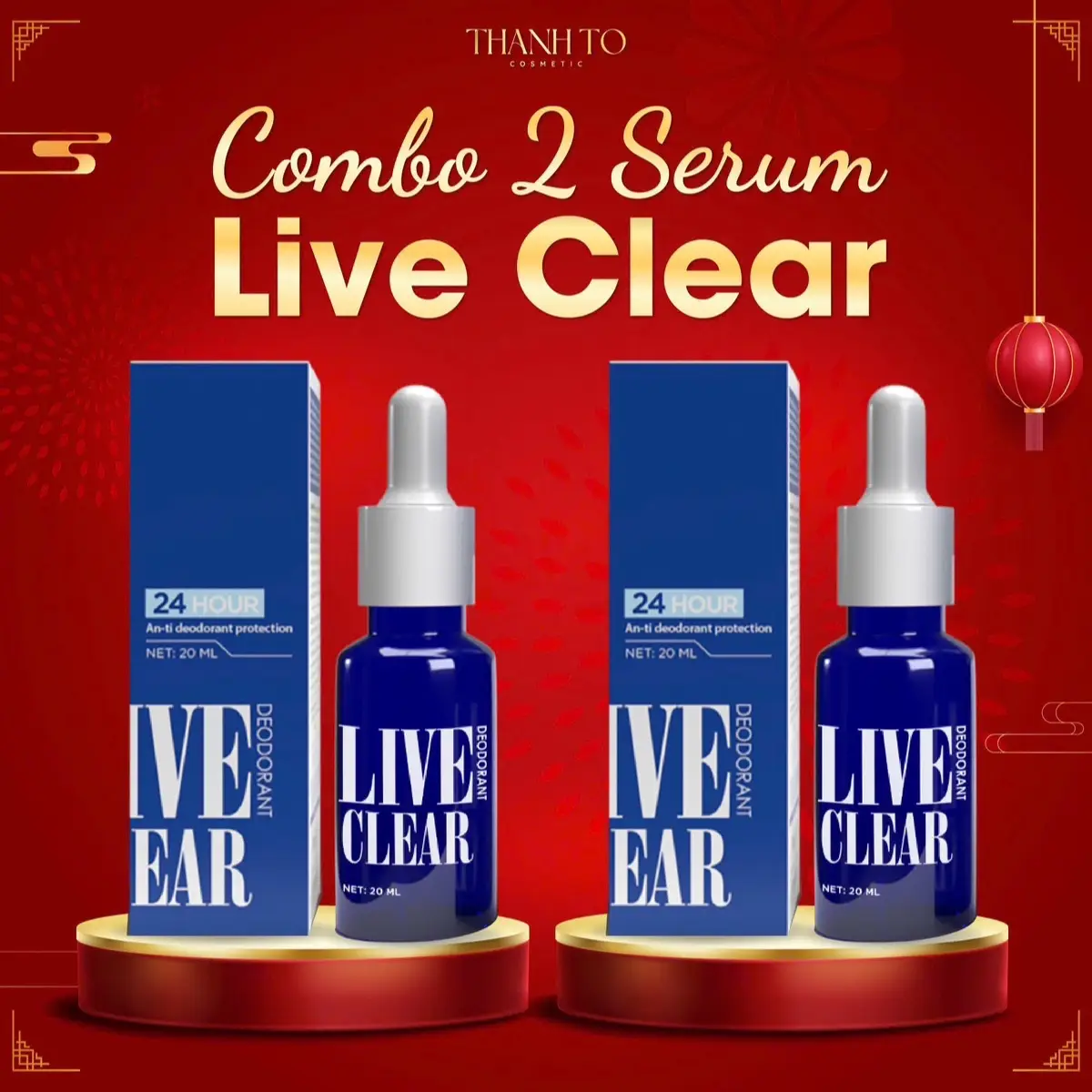 Khuyến Mãi 1 Tặng 1 Serum Nách Live Clear | Thanh Tô Cosmetic - Hỗ Trợ Giảm Mồ Hôi, Mùi Cơ Thể