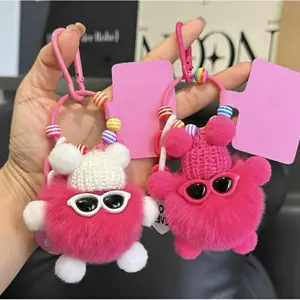 BISA MULTI FUNGSI / Gantungan Kunci Hiasan Tas Boneka Mewah Cute Coal Balls Gantungan Lucu Hadiah Gantungan Tali Hp Gantungan Hp Strap Hp Aesthetic Liontin Rantai