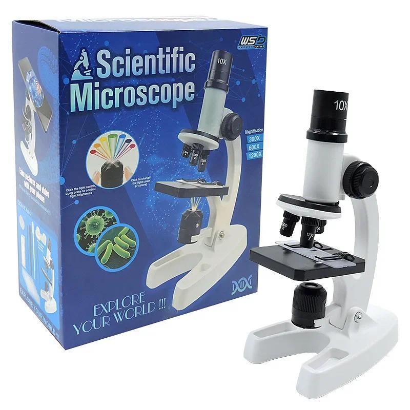 Scientific Microscope Toy, 1 Set Microscope Kit with LED Light, Educational Science Toy, Birthday Gift for Kids, Home School Educational Toy 4