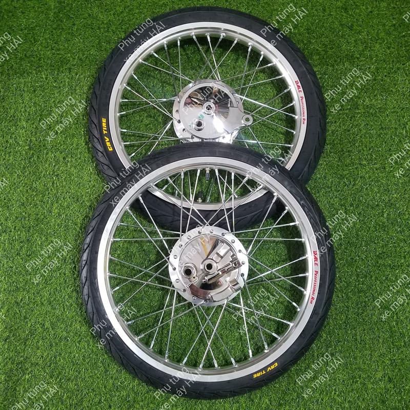 Bánh Căm WAVE DREAM 2 Thắng Đùm ( Phanh cơ ) Trước sau Kèm Vỏ Ruột CRV 60/70 Lắp Đặt Tương Thích Các Dòng Xe HONDA WAVE DREAM Như ZIN HTH102 MSP 0119