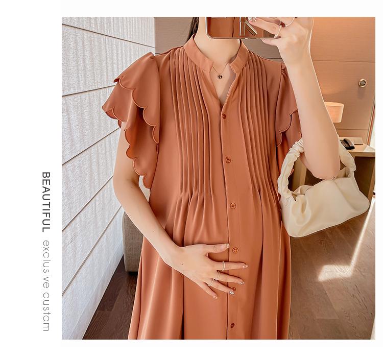 Product Introduction of E69990# Postpartum Embroidery Plus Size Womens Dresses Summer New Arrival Pregnancy Clothes Pregnant Mid-Long Breastfeeding Dress 8