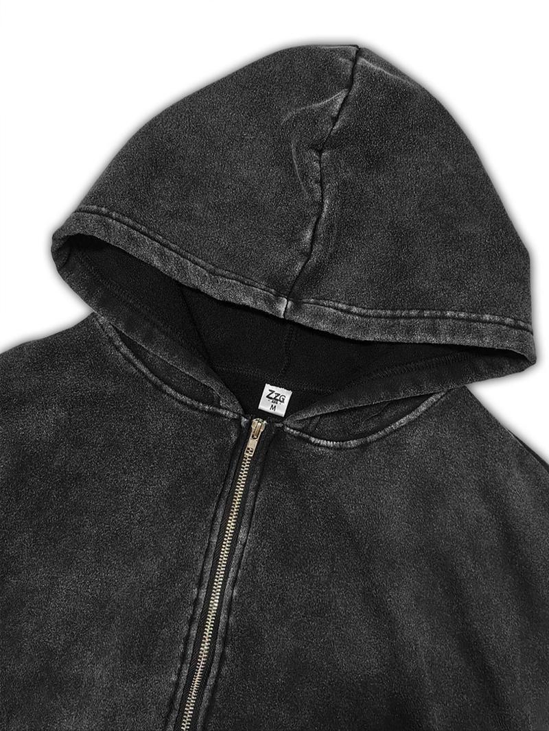 Product Introduction of Men's Regular Fit Vintage Car & Number Print Zip Up Hoodie, Casual Retro Long Sleeve Hooded Sweatshirt for Spring & Fall, Fashion Men's Clothes for Daily Wear, Tops, Cotton 3