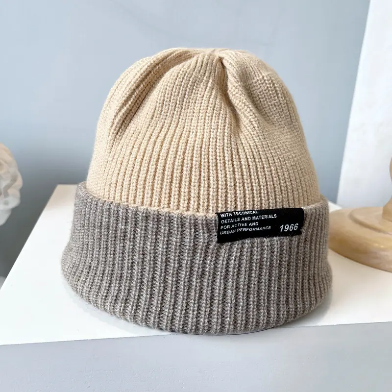 Topi Winter Double Side Knitted Beanie Hat Musim Dingin Kupluk Korean Style Unisex Pria Wanita 4