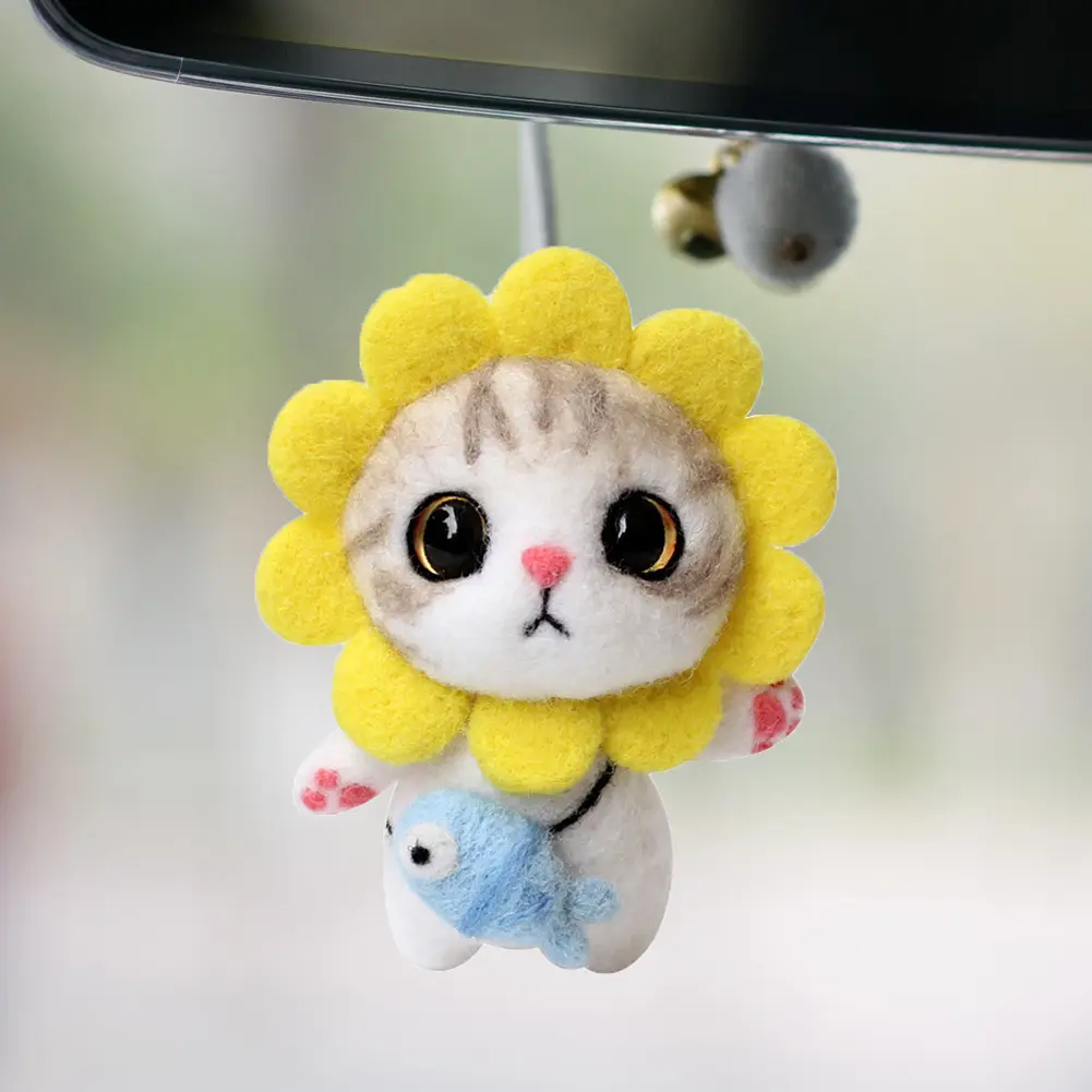 Wool Felt DIY Craft Kit Cat Series stuffed Doll Toy for Students and Adults