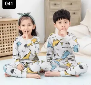 SETELAN BAJU TIDUR PIYAMA DINOSAURUS FULL PRINT