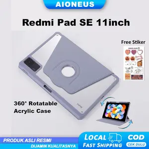 Case For Redmi Pad SE 11 inch 360 Rotatable Acrylic Case Redmi Pad SE Rotasi 360 Diameter With Pencil Slot
