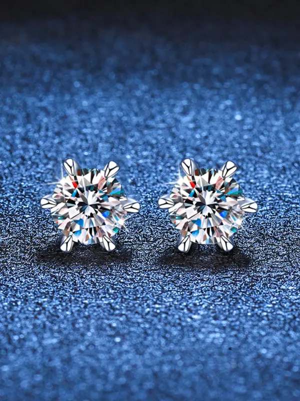 S925 Sterling Silver Artificial Moissanite Earrings, Elegant Accessory for Women & Girls, Trendy All-match & Exquisite Accessory for Birthday Gift 3