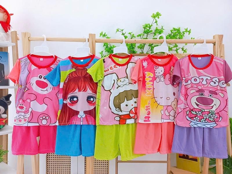 Product Introduction of Combo 10 Bộ Quần Áo Vải Thun In 3D Đủ Hình Cho Bé Gái Đủ Size 13-22kg 4