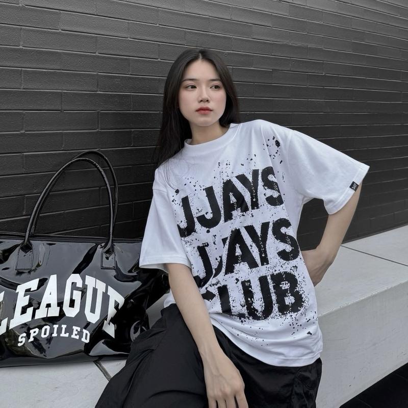 Áo phông tay lỡ  DIRTY JAY phong cách UNISEX nam nữ - áo thun cổ tròn tay lỡ form rộng Brand Jaystoree Top Women