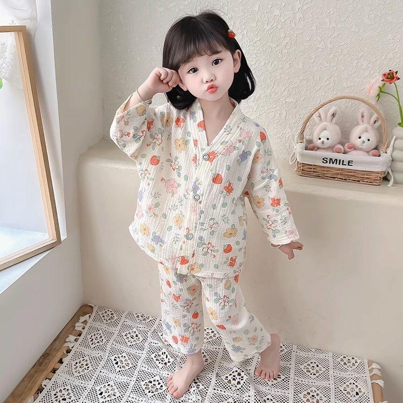 Đồ Ngủ Bé Gái, Siêu Dễ Thương, Dành Cho Trẻ Em, Thích Hợp Cho Mùa Xuân Và Mùa Thu, Hàng Mới Về, Dài Tay, Thích Hợp Cho Bé Gái, Bộ Đồ Mặc Nhà Điều Hòa Không Khí, Bộ Đồ Cardigan 2