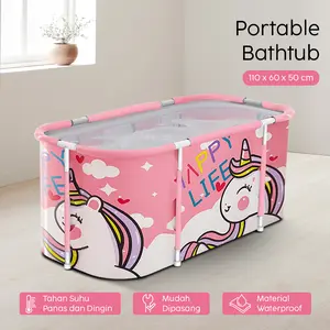 Bathtub Lipat Portable Adult Folding Bath 110x60x50cm - 18403