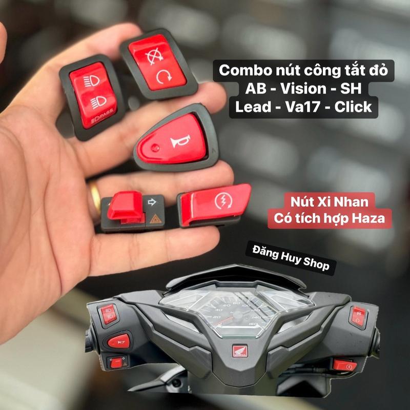 Combo 3-5 nút công tắt đỏ tay ga Honda ( AB SH Vision Lead Click ... ) Lưu ý : Gắn nút Passing phải thay thêm mạch Passing thì mới dùng đc nha ae