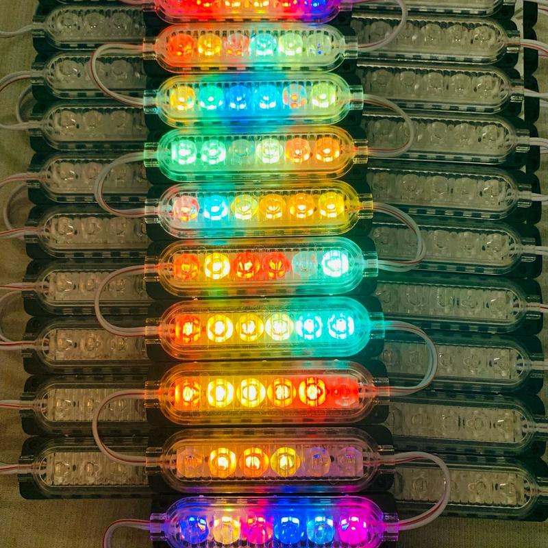 led 6 mắt trang trí ga lăng , sườn xe tải, xe khách , xe hơi 12v 24v các màu siêu đẹp vỉ 5bóng và 10bóng