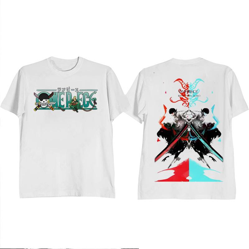 Áo Anime, Thương Hiệu Thời Trang Mỹ One Piece (ZORO), Thiết Kế Monkey D Luffy, Áo Sơ Mi Trắng, Áo Thun Cotton Ngoại Cỡ, Thích Hợp Cho Tình Nhân, Đơn Giản Và Rộng Rãi, Phong Cách Thời Trang, Giá Cả Phải Chăng, Giảm Giá Bán 2