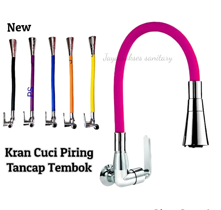 Kran Angsa Dapur Fleksibel / Flexible - 1/2 Inch - High Quality Kran Cuci piring Model Terompet Biru Hijau Kuning Merah