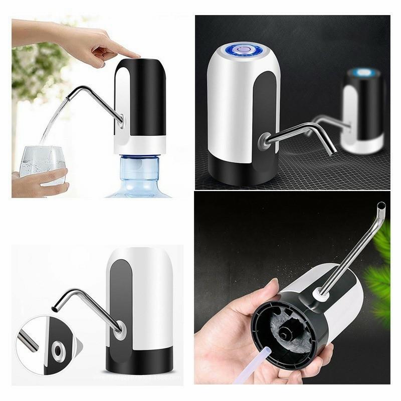 POMPA GALON ELEKTRIK SIMPLY ALMUNIUM DISPENSER OUTDOR USB CHARGER AIR MINUM Biru Listrik Merah Stainless Water 2