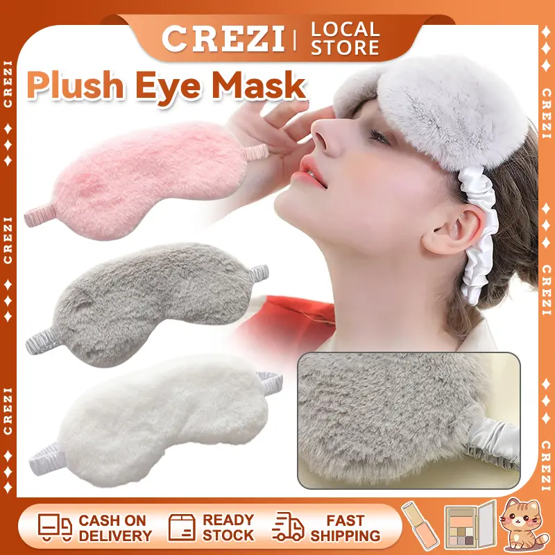 Plush Eye Mask，Soft Sleeping Blindfold Comfortable Plush Plush and Satin Eye Mask Fluffy and Furry Eye Cover for Girls and Adult Eye Protection Eye Cover Sleeping Blindfold Soft Plush Eye Masks Cute Love Cloud Eye Cover