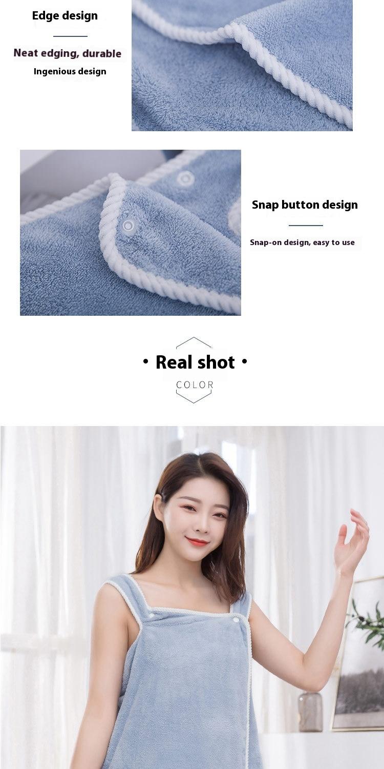 Product Introduction of Coral Fleece Bath Skirt Wholesale Ratio Pure Cotton Absorbent Thickening Bathrobe Adult Female Bathrobe Household Shower Bath Towel Class A 9