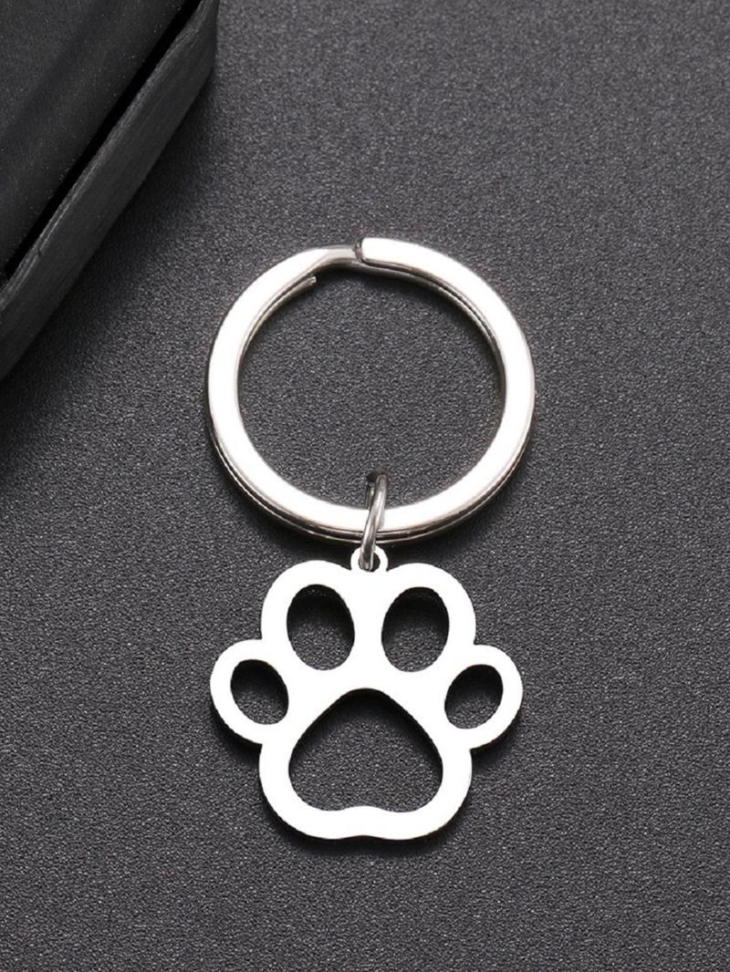 Product Introduction of Fashion Hollow out Puppy Paw Design Keychain, Stainless Steel Keychain for Men & Women for Daily Clothing Decor, Trendy All-match & Exquisite Keychain for Birthday Gift 14